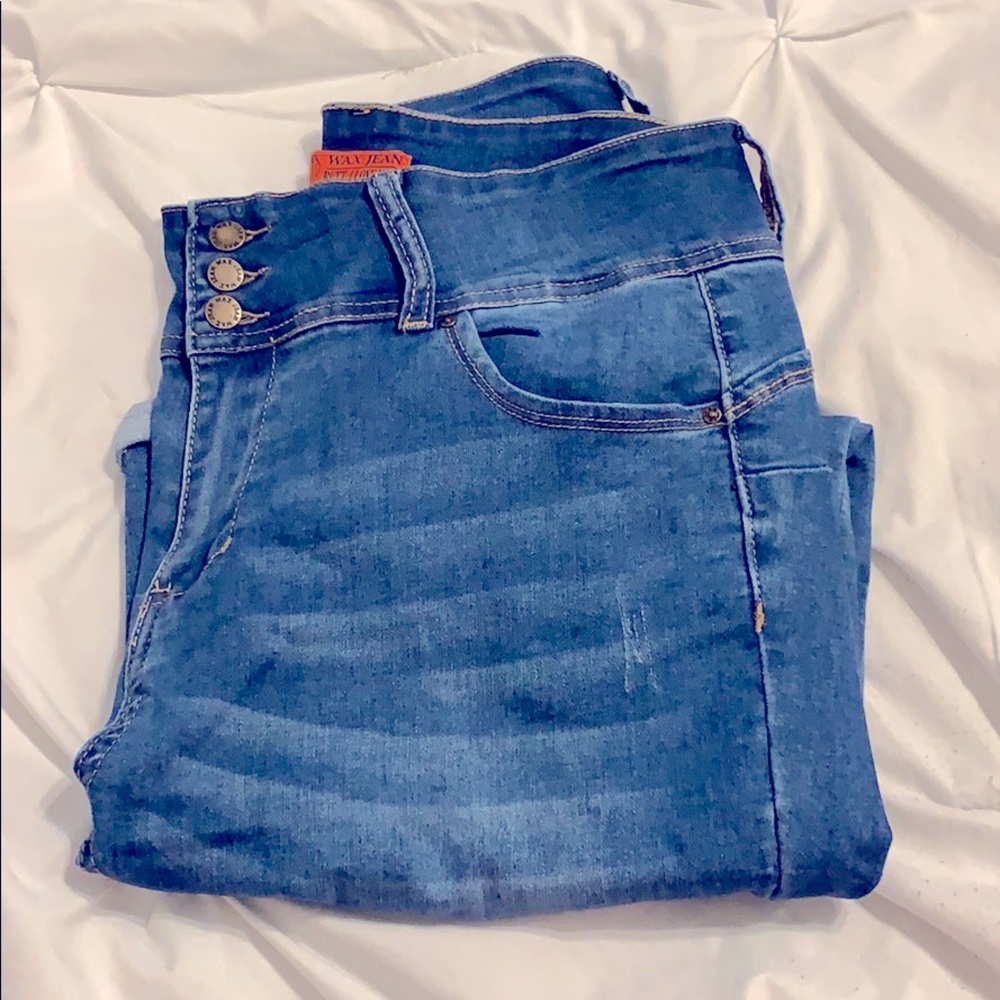 Forever 21 Wax Blue Jeans